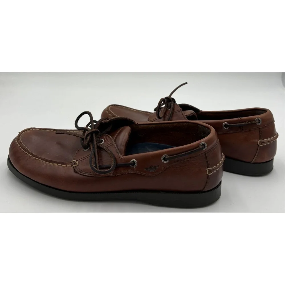 DOCKERS‎ Boat Shoe Leather Handsewn Rust Brown Men's Size 12M 090-1499